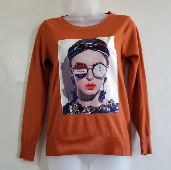 Winter Graphic Knit Sweater, Winter Round Neck - Picture 6 of 9